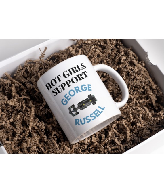 George Russell GR63 Mug, F1 Driver Fan Gift Mercedes, Girls Support