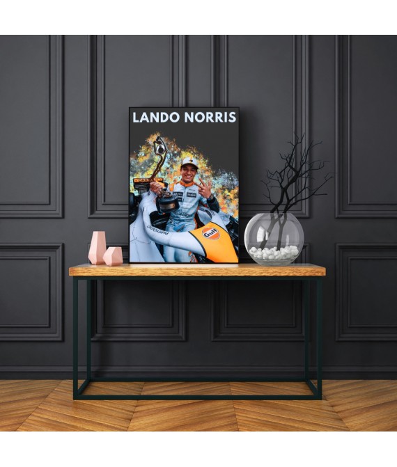 Lando Norris Wall Decor, Formula 1 Inspired Wall Art, Motorsport Car, Motivational Print, Colourful Handmade Paint Splatter Trophy Art Decor, McLaren Driver 4,UK