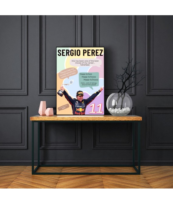 Sergio Perez Wall Decor, Formula 1 Inspired Wall Art , Inspirational Motivational Print, Fun Quotes Handmade Art Decor, Red Bull Driver 11