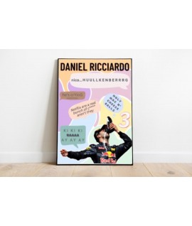 Daniel Ricciardo Wall Decor, Formula 1 Inspired Wall Art , Quote/Funny Sayings Print, Colourful Handmade Art Decor, Danny Ric 3, UK