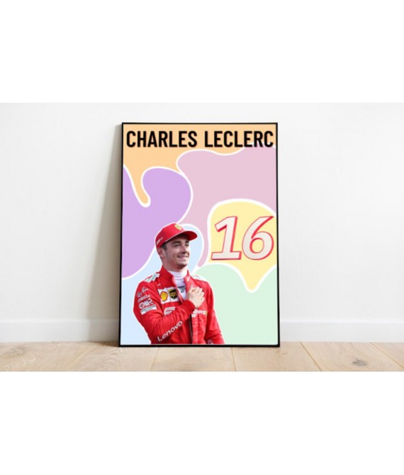 Charles Leclerc Wall Decor, Formula 1 Inspired Wall Art , Inspirational Motivational Print, Colourful Handmade Art Decor, Ferrari 16 UK
