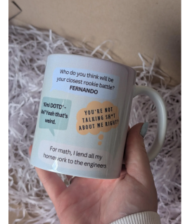 Kimi Antonelli KA12 Funny Quote Mug, F1 Driver Fan, Mercedes Driver, Formula One, Novelty Mug, Gift for them, Colourful Memes Formula One UK 