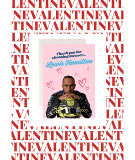 Valentine's Day Card, Lewis Hamilton, Mercedes/Ferrari Team, Formula One Greeting Card A5, Grand Prix, F1 Card, Racing Motorsport Card, Love