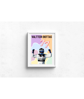 Valtteri Bottas Wall Decor, Formula 1 Inspired Wall Art , Inspirational Motivational Print, Colourful Handmade Art Decor, Ferrari 5