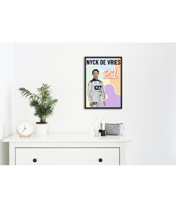 Nyck De Vries Wall Decor, Formula 1 Inspired Wall Art , Inspirational Motivational Print, Colourful Handmade Art Decor, Ferrari 5