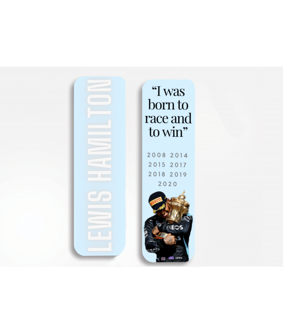 Lewis Hamilton Bookmark, Born to Win, Formula One Themed Accessory, Handmade in UK, Mercedes 44