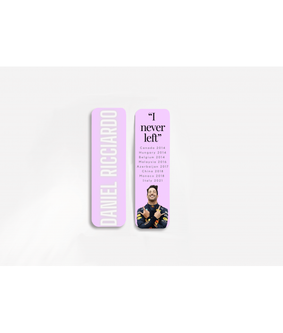 Daniel Ricciardo Bookmark, ‘I never left’, Formula One Themed Accessory, Handmade in UK, Red Bull 3