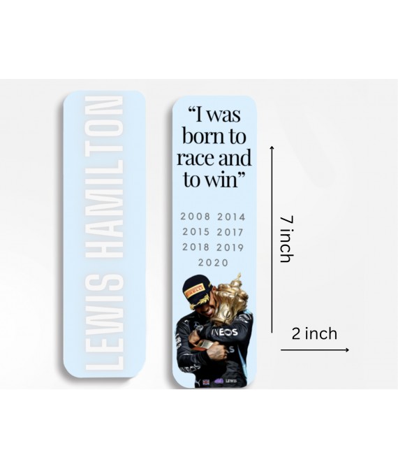 Lewis Hamilton Bookmark, Born to Win, Formula One Themed Accessory, Handmade in UK, Mercedes 44
