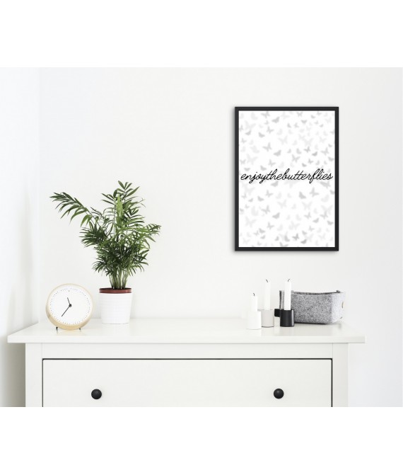 Enjoy The Butterflies Inspired Wall Art, Daniel Ricciardo Quote Wall Decor, Inspirational Formula One Print, Enjoy the Butterflies, Grey Background