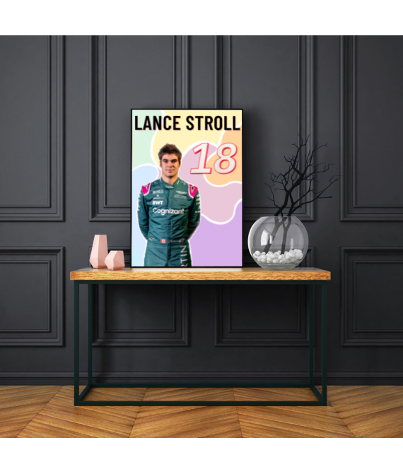 Lance Stroll Wall Decor, Formula 1 Inspired Wall Art , Inspirational Motivational Print, Colourful Handmade Art Decor