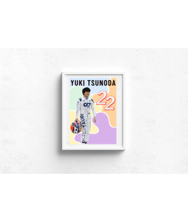Yuki Tsunoda Wall Decor, Formula 1 Inspired Wall Art , Inspirational Motivational Print, Colourful Handmade Art Decor, Ferrari 5