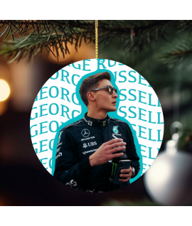 George Russell Driver Bauble, Christmas Tree Bauble Ornament, F1 Fan, Mercedes, Motorsport Gift, Formula One Inspired Decoration, UK 