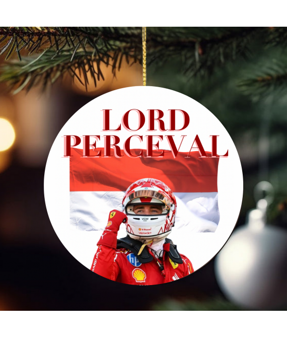 Lord Perceval Christmas Tree Bauble Ornament, Charles Leclerc F1 Fan, Gift for them, Motorsport Gift, Formula One Inspired Decoration, UK