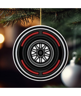 Tyre Christmas Tree Bauble Ornament, F1 Fan, Pirelli Soft Tyre, Gift for them, Motorsport Gift, Formula One Inspired Decoration, UK