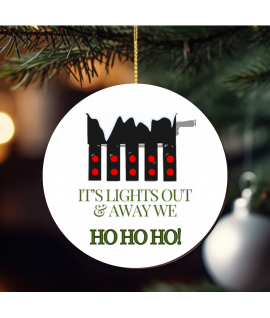 Lights Out and Away We Ho Ho Ho, Christmas Tree Bauble Ornament, F1 Fan, Gift for them, Motorsport Gift, Formula One Inspired Decoration, UK