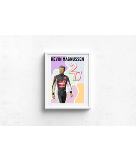 Kevin Magnussen Wall Decor, Formula 1 Inspired Wall Art , Inspirational Motivational Print, Colourful Handmade Art Decor, Ferrari 5