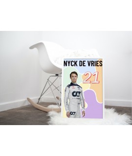 Nyck De Vries Wall Decor, Formula 1 Inspired Wall Art , Inspirational Motivational Print, Colourful Handmade Art Decor, Ferrari 5