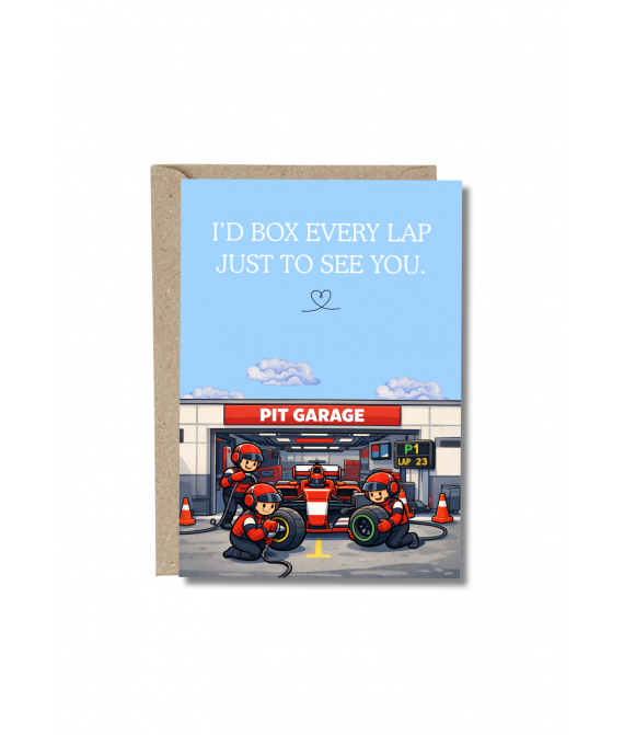 Box Box Valentine's Motorsport Greeting Card A5, Grand Prix, Birthday, Celebration, Formula One Racing Card, UK