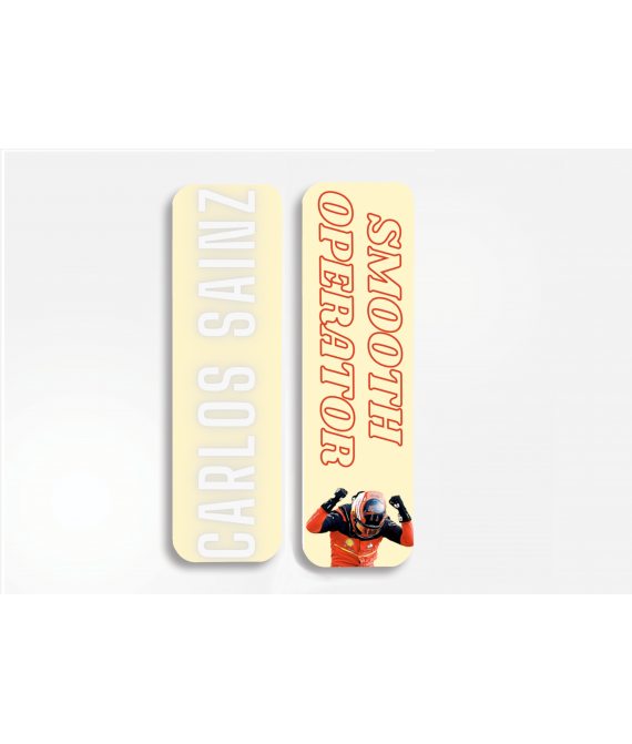 Carlos Sainz Bookmark, Smooth Operator, Formula One Themed Accessory, Handmade in UK, Ferrari 55