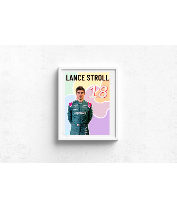 Lance Stroll Wall Decor, Formula 1 Inspired Wall Art , Inspirational Motivational Print, Colourful Handmade Art Decor