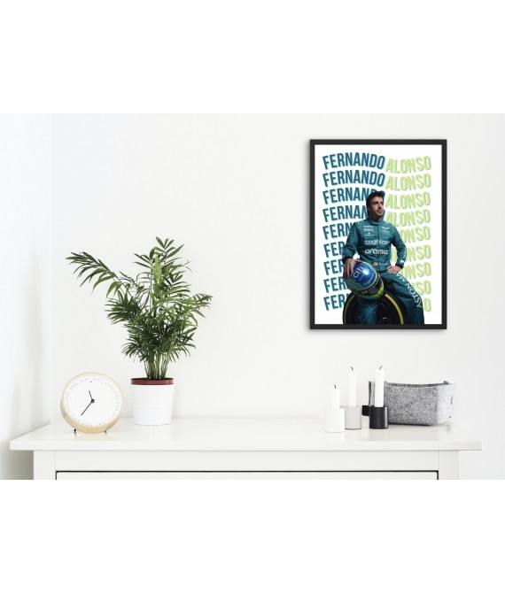 Formula 1 Inspired Wall Art, Fernando Alonso, Aston Martin Print, Made in Uk