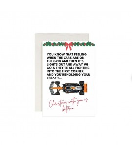 Christmas Formula One Greeting Card A5, Grand Prix, Celebration, F1 Card, Racing Motorsport Card, UK, McLaren Xmas Greeting Card