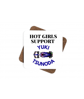 Yuki Tsunoda Coaster, F1 Driver Fan, Hot Girls Support, Set of Coasters, VCarb