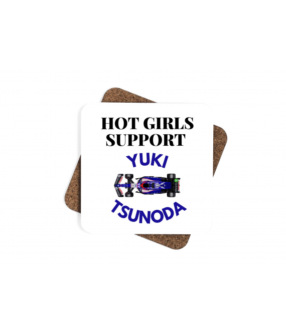 Yuki Tsunoda Coaster, F1 Driver Fan, Hot Girls Support, Set of Coasters, VCarb