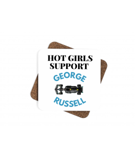 George Russell GR63 Coaster, F1 Driver Fan, Hot Girls Support, Set of Coasters, Mercedes