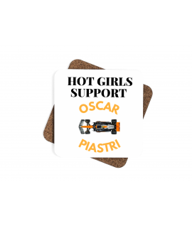 Oscar Piastri OP81 Coaster, F1 Driver Fan, Hot Girls Support, Set of Coasters, McLaren 