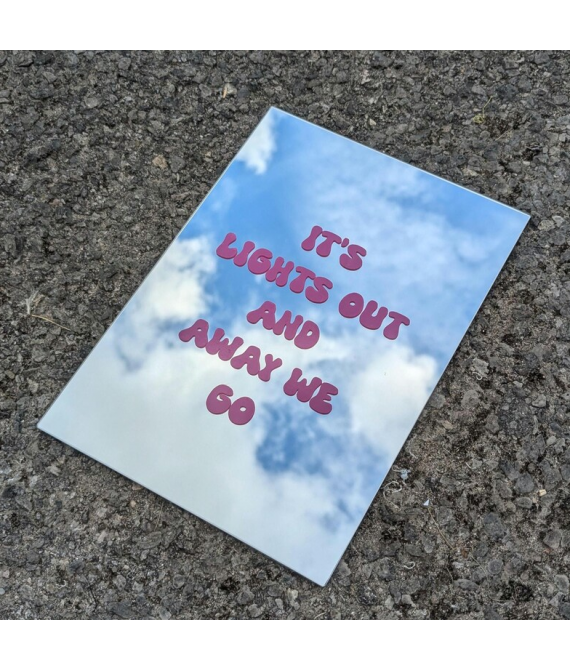 Mirror ‘It's Lights Out And Away We Go' Home Decor, PURPLE Text, Formula Fan Gift Room Decor, Racing Fan, Women in Motorsport, Handmade UK