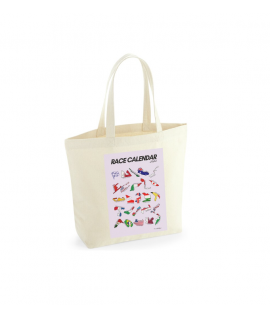 Race Calendar Tote Bag in Natural , Formula 1 Inspired, Motorsport, Shoulder Bag, Reusable Bag, F1 Fan Gift, Made in Uk, Track