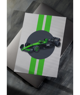 Stake F1 Team Kick Sauber Car Livery Wall Decor, Formula 1 Inspired Wall Art, Motorsport, Race Driver Postcard Poster
