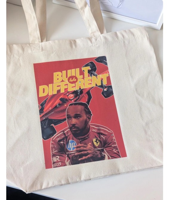 Lewis Hamilton 44 FERRARI Tote Bag, Formula 1 Inspired, Motorsport, Shoulder Bag, Reusable Bag, F1 Fan Gift, Team Made in Uk, F1 Car