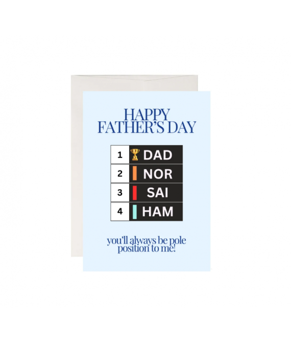 Father’s Day Pole Position Formula One Greeting Card A5, Grand Prix, Fathering Sunday, Funny F1 Card, Racing Motorsport Card, Made In UK