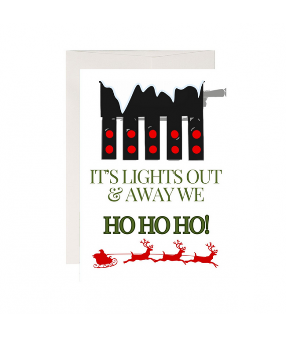 Lights Out and Away We HoHoHo, Christmas Car Greeting Card A5, Grand Prix, Celebration, F1 Card, Racing Motorsport Card, Xmas