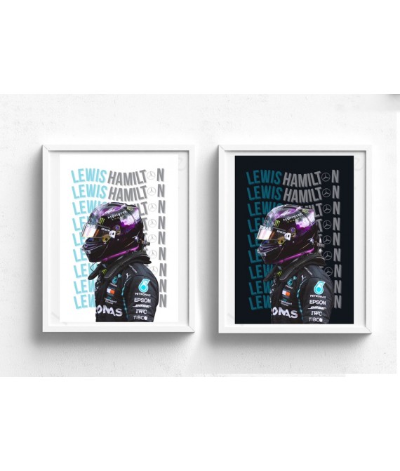 Formula 1 Inspired Wall Art, Lewis Hamilton Poster, Mercedes Print, Home Decor, Motorsport, Race Driver, Postcard Print, Made in Uk, Sports