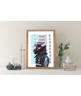 Formula 1 Inspired Wall Art, Lewis Hamilton Poster, Mercedes Print, Home Decor, Motorsport, Race Driver, Postcard Print, Made in Uk, Sports