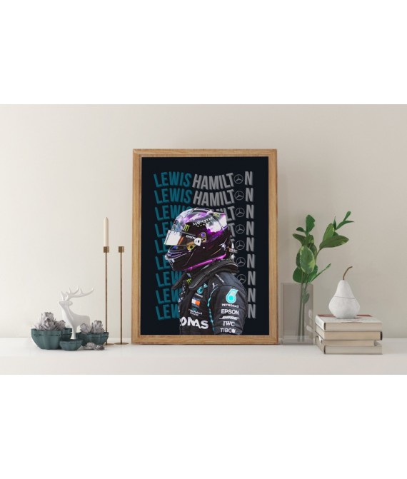 Formula 1 Inspired Wall Art, Lewis Hamilton Poster, Mercedes Print, Home Decor, Motorsport, Race Driver, Postcard Print, Made in Uk, Sports