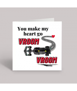 Heart Go Vroom Valentines Formula One Greeting Card A5, Grand Prix, Love, Celebration, F1 Card, Racing Motorsport Card, UK
