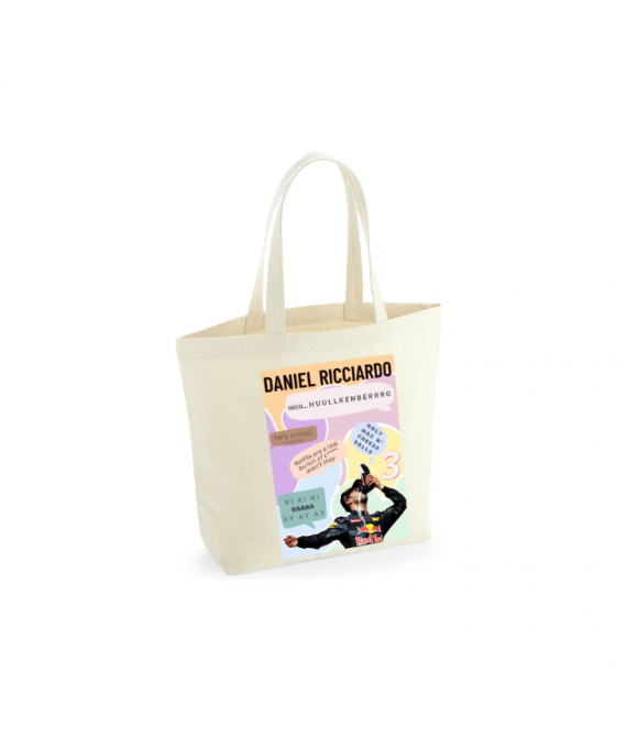 Daniel Ricciardo Quote/Meme Tote Bag in Natural , Formula 1 Inspired, Motorsport, Shoulder Bag, Reusable Bag, F1 Fan Gift, Made in Uk,