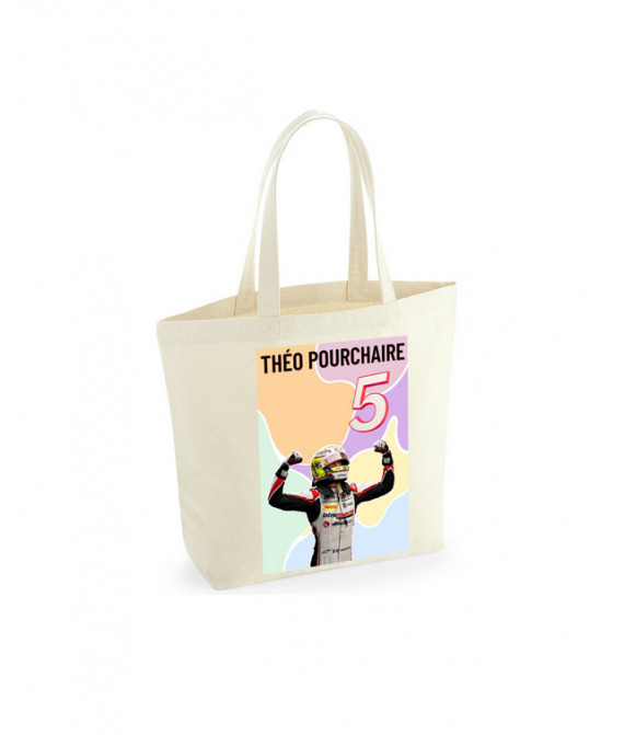 Théo Pourchaire Tote Bag in Natural , Formula 2 Inspired, Motorsport, Shoulder Bag, Reusable Bag, F2 Fan Gift, Made in Uk 